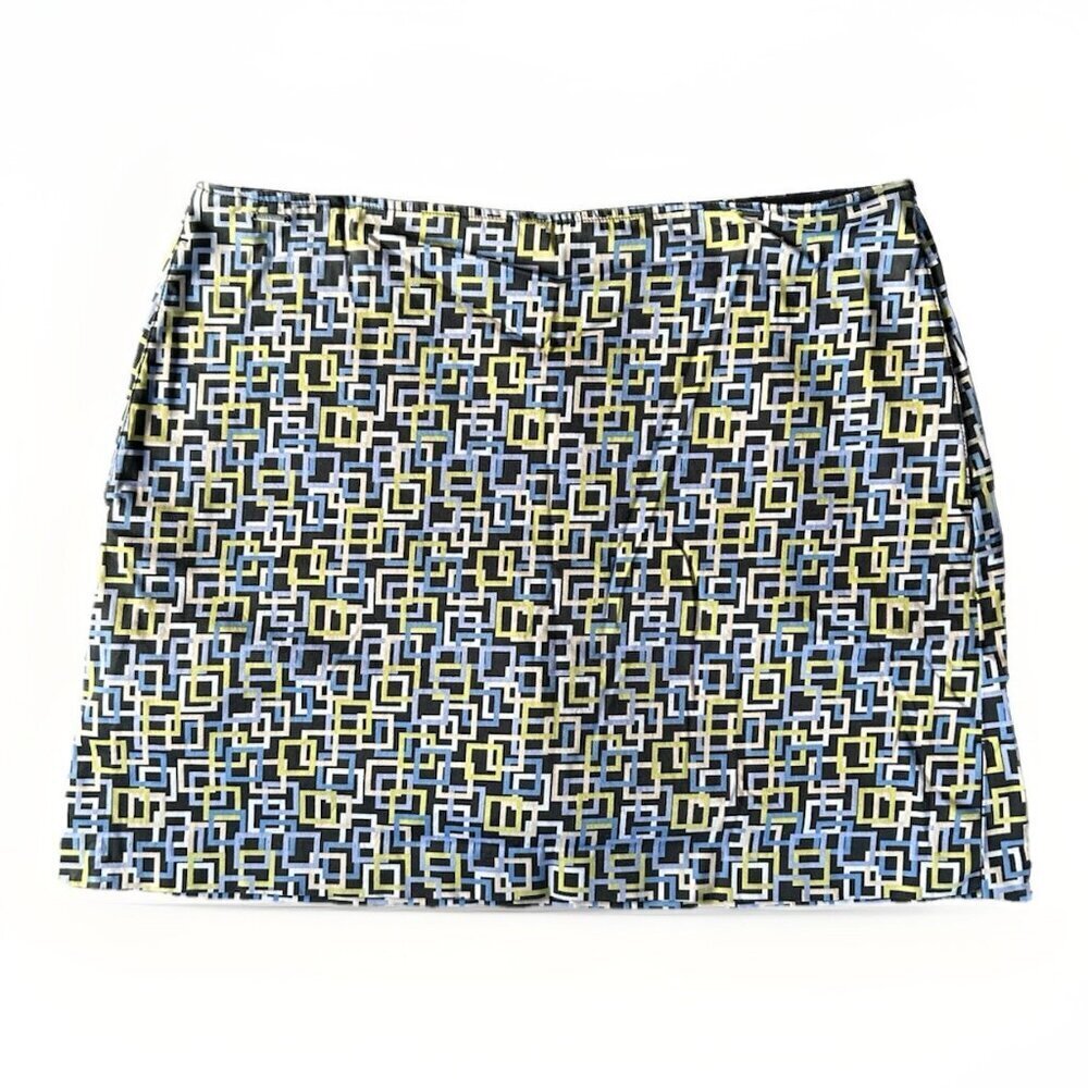 Lizgolf Golf Skort Cotton Stretch Geometric Liz Claiborne Women's Size 14 Tennis